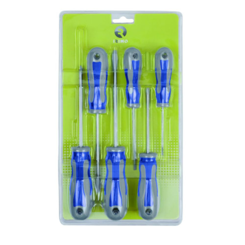 Conjunto de chaves de parafusos 6 Pcs, de fenda 3-4-5.5-6.5; Ph1-Ph2 Irimo 459-6-B