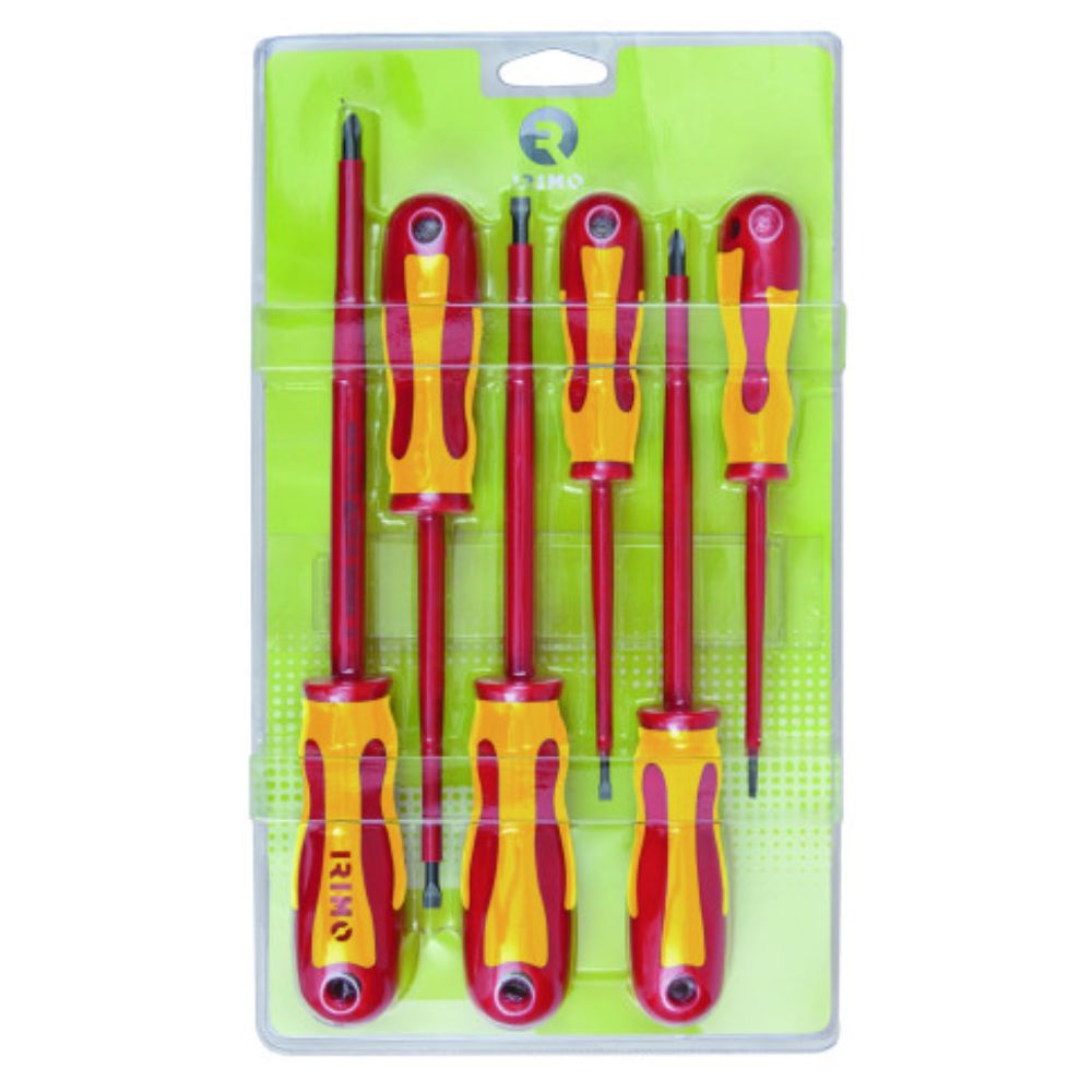 Conjunto de chaves de parafusos isoladas 6 Pcs, de fendas 3-4-5.5-6.5; PH1-PH2 Irimo 459V-6-B