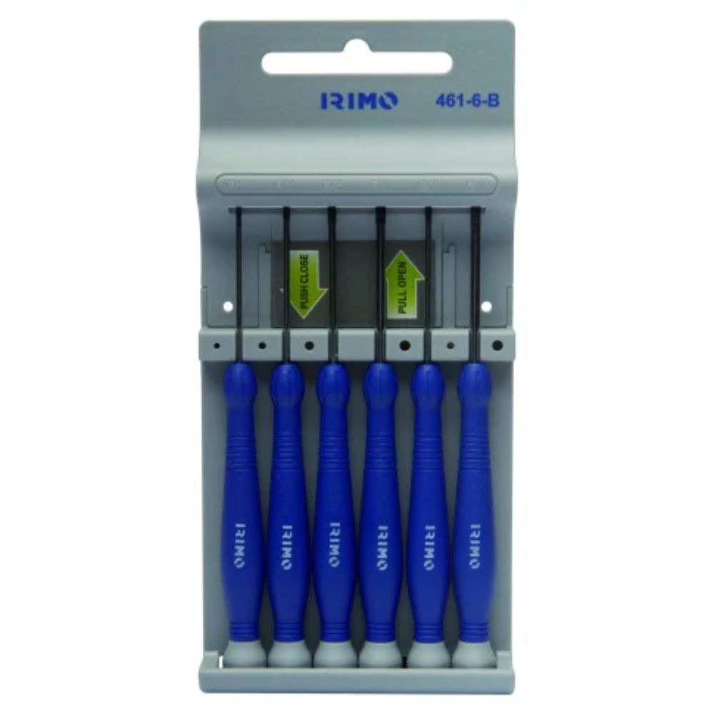 Conjunto de chaves de parafusos de precisão 6 Pcs, de fendas (X4), PH00-PH0 Irimo 461-6-B