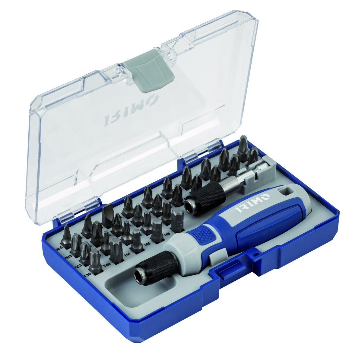 Conjunto de 32 pontas 1/4" com suporte de ponta para chave de parafusos Irimo 475-32A-1