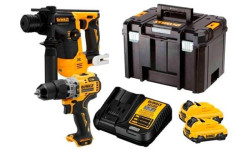 Kit Martelo Sem Escovas XR 12V SDS + Berbequim Percutor XR 12V + Mala TSTAK VI Dewalt DCK2102L2T-QW