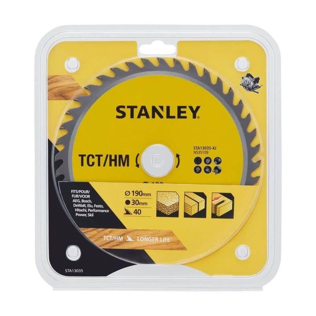 Disco 190x30mm TCT/HM Corte Fino p/ Madeira Stanley STA13035-XJ
