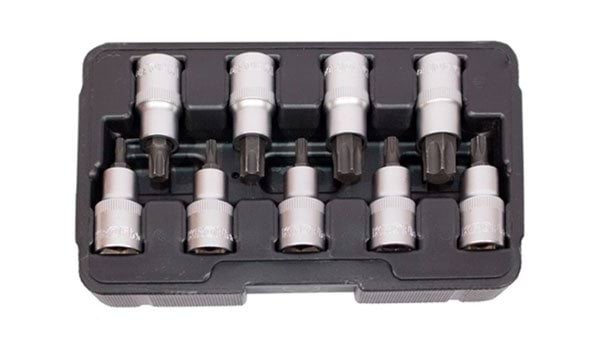 Jogo 9 chaves 1/2” com bit torx T25-T70 60mm Kroftools 6102