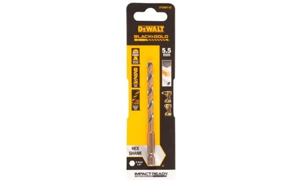 Broca Hexagonal Black&Gold para Metal 5.5mm Dewalt DT20607-QZ