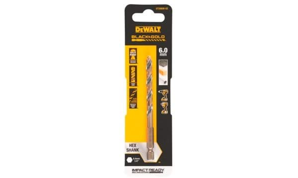 Broca Hexagonal Black&Gold para Metal 6mm Dewalt DT20608-QZ