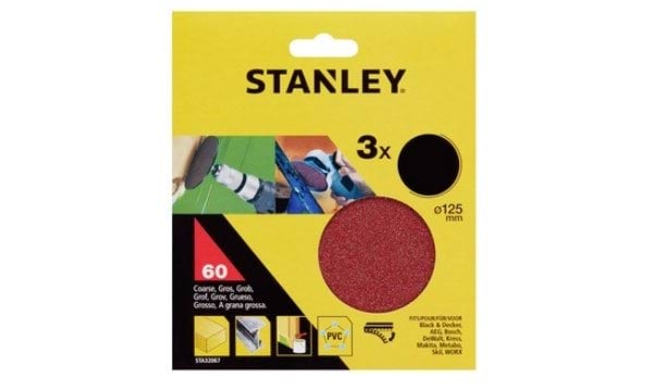 Discos de Lixa 125mm G80 c/ Velcro Stanley STA32072-XJ