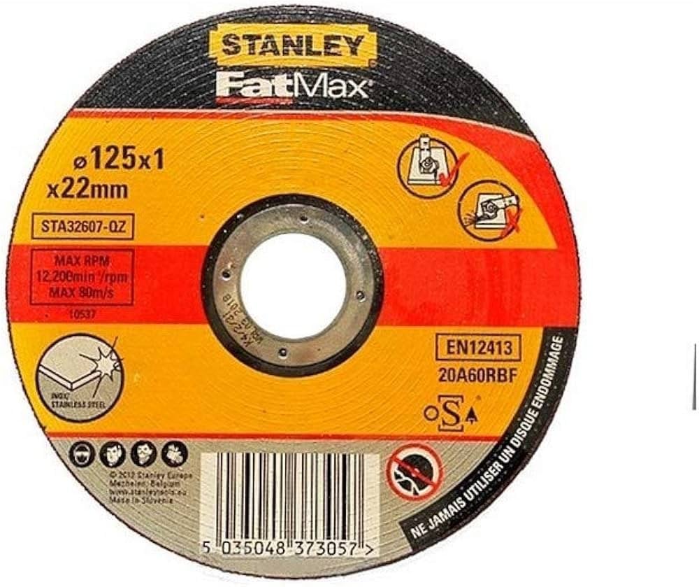 Disco de Corte Fino 125mm p/ Aço Inoxidável Stanley STA32607-QZ 