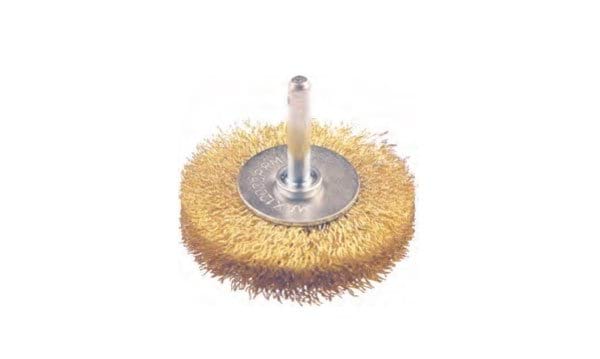 Escova Aço c/ perno Circular Arame Ondulado Latonado EAPC-L MacFer 100mm (bls) 