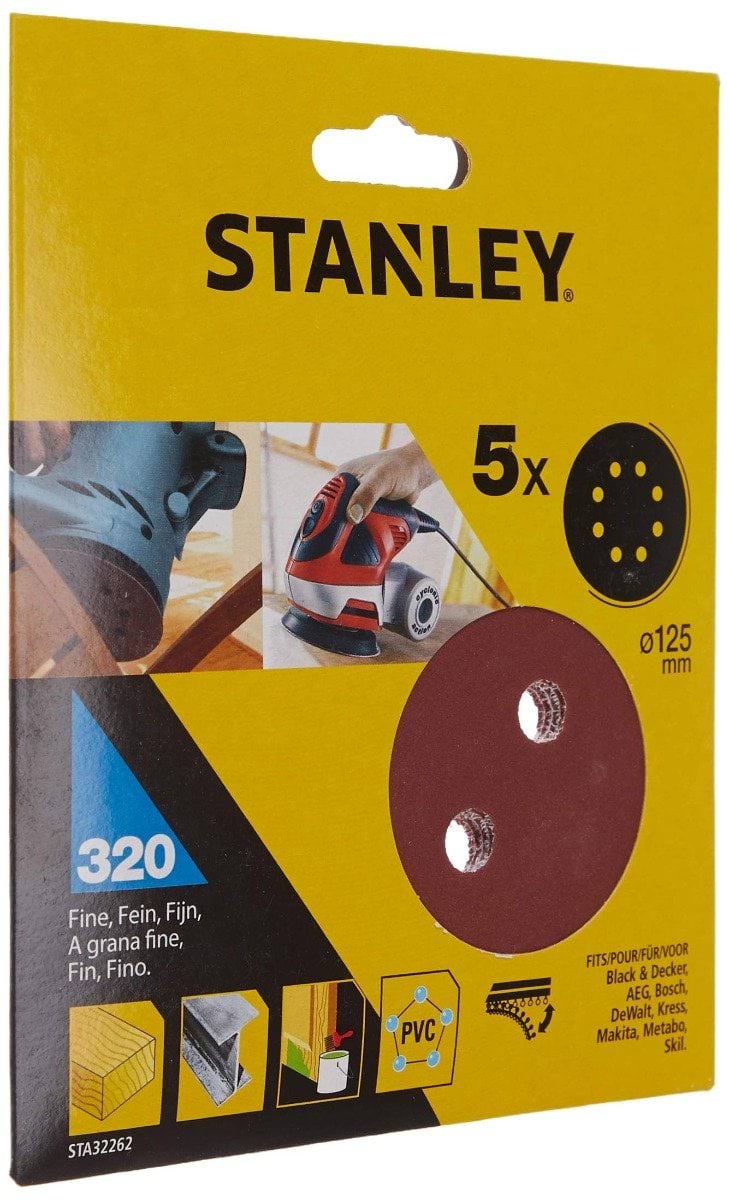 Discos de Lixa 125mm Grão 320 Stanley STA32262-XJ