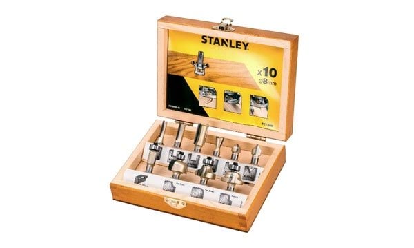 Kit de Fresas TCT p/ Madeira – 10Pcs Stanley STA80020-XJ