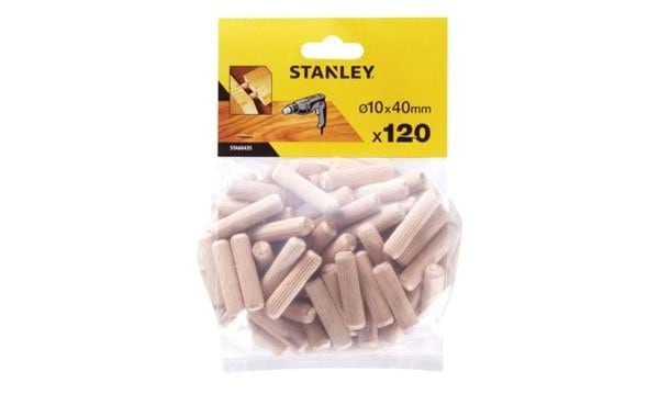 Cavilhas Redondas de Madeira 10x40mm - 120Uni Stanley STA66435-QZ