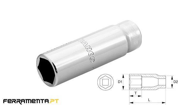 Chave de Caixa 22mm Longa Hexagonal Bahco 7805SM-22