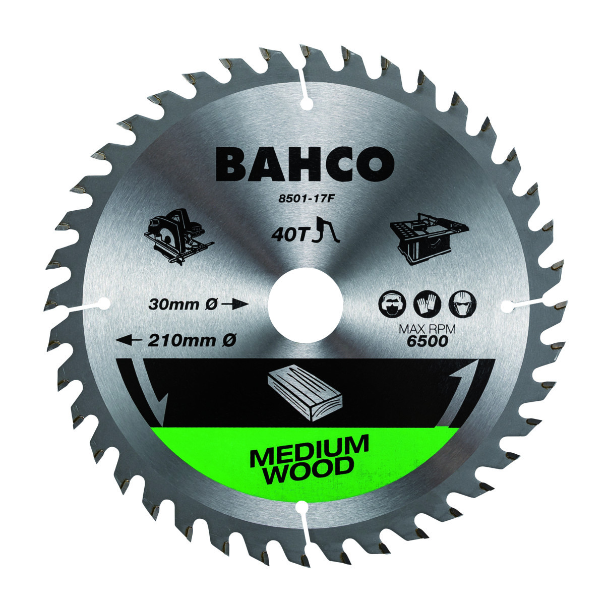 16-dentes Lâminas para serra circular para serras portáteis/de mesa em madeira - 125 mm Bahco 8501-2
