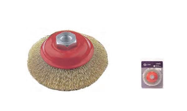 Escova Aço c/ Rosca Conica Arame Ondulado CARN-O M14 115mm (bls) MacFer 026.0001