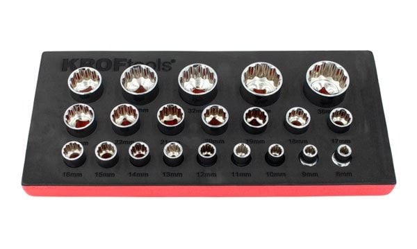 Jogo de Chaves de Caixa 1/2" 12 Faces – 21 Pcs Kroftools 2125