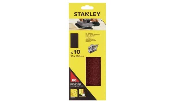 Folhas de Lixa 1/3 93x230mm G60 - 10Uni Stanley STA31060-XJ
