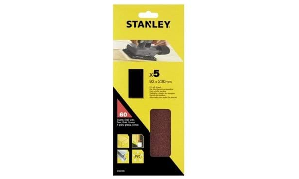 Folhas de Lixa 1/3 93x230mm G60 - 5Uni Stanley STA31096-XJ