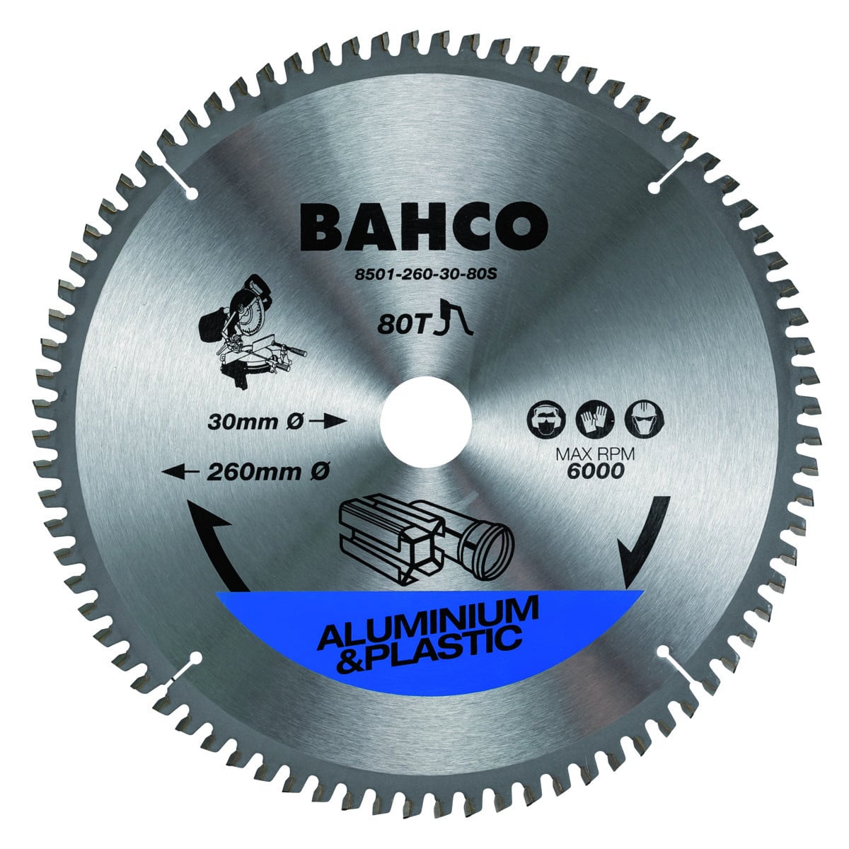 96-dentes Lâminas para serra circular para serras de esquadria em alumínio e plástico - 300 mm Bahco 8501-30S