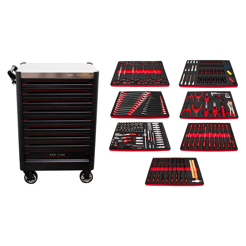 Carro Ferramentas Proline 9 Gavetas 318 Peças Kroftools 8637