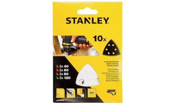 Jogo de Lixas Mistas 93x93mm de Detalhes Stanley STA32348-XJ 
