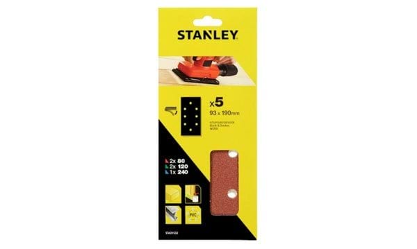 Jogo de Lixas de Velcro G80-240 93x190mm Stanley STA31532-XJ