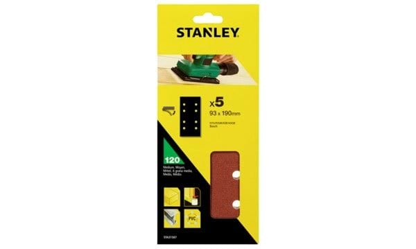 Lixas de Velcro Perfuradas 93x190mm G120 Stanley STA31587-XJ