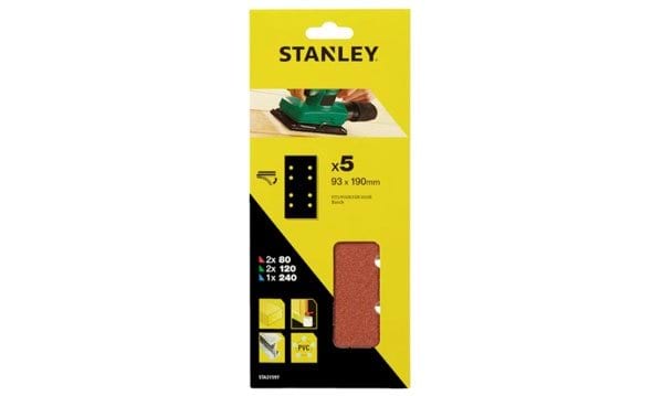 Jogo de Lixas de Velcro G80-240 93x190mm Stanley STA31597-XJ