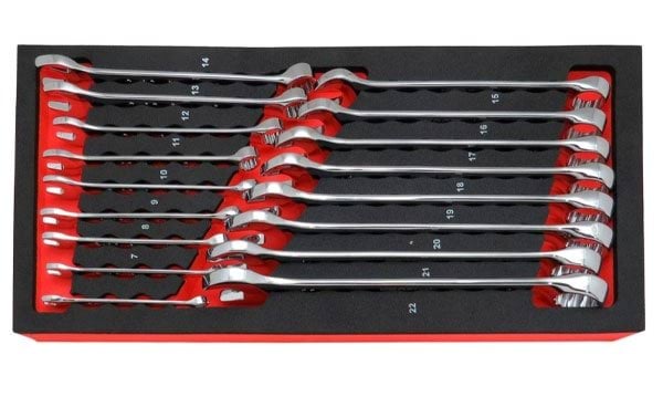 Módulo 17 chaves boca luneta estriada 6-22mm Kroftools 8518