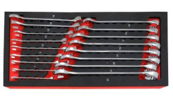 Módulo 17 chaves boca luneta estriada 6-22mm Kroftools 8518