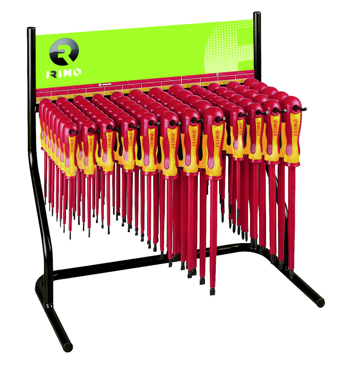 Expositor para conjuntos de chaves de parafusos isoladas com 72 pcs Irimo 910V-72DISP