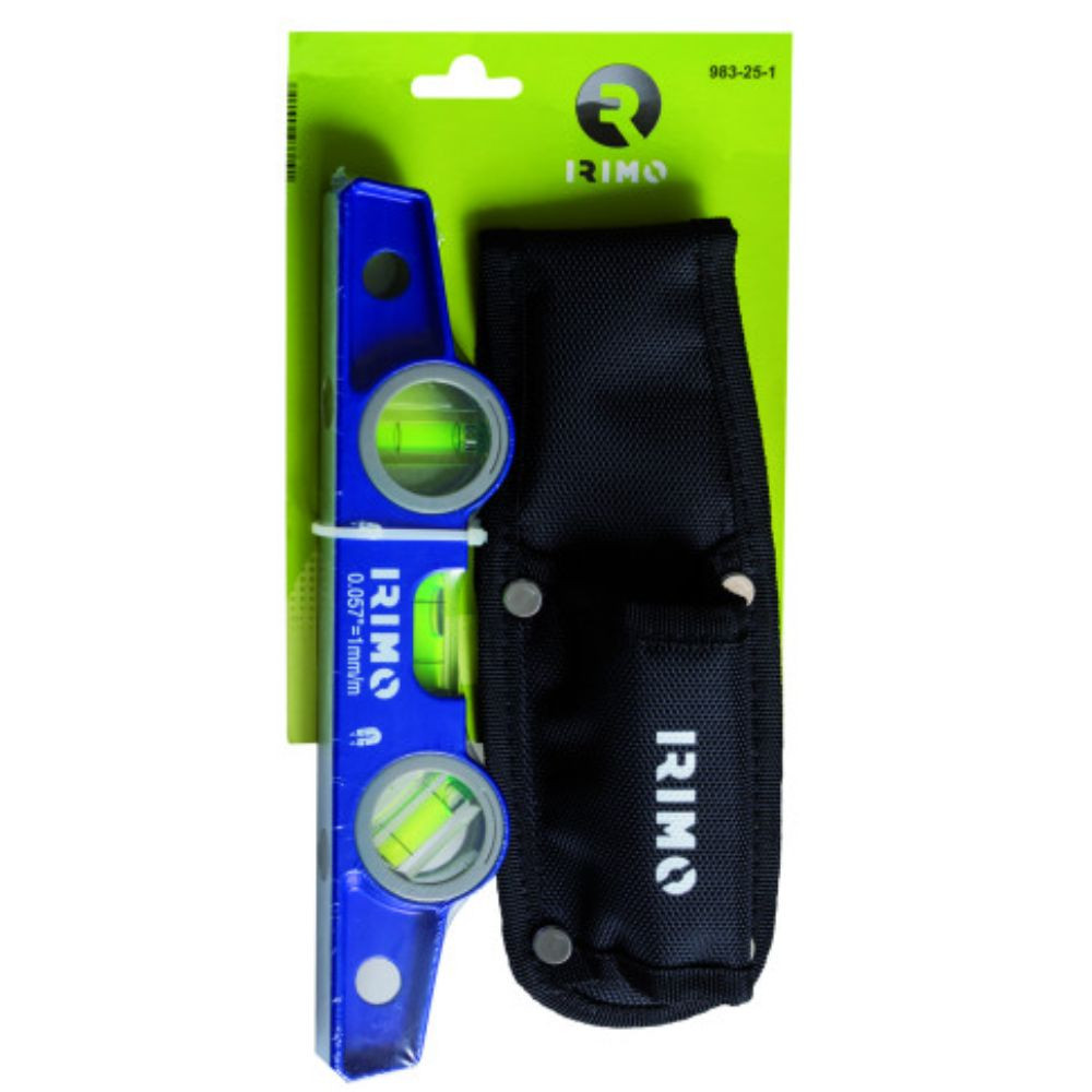 Nível de bolha magnético em alumínio fundido de 250 mm com bolsa Irimo 983-25-1