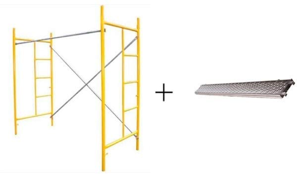 Andaime 2MT + 2 Laterais + Cruzeta + Travessa + Prancha Galvanizada 40cm 