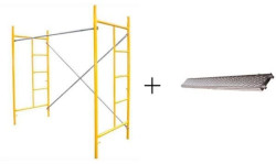 Andaime 2MT + 2 Laterais + Cruzeta + Travessa + Prancha Galvanizada 40cm
