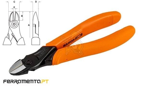 Alicate de Corte Lateral Maxilas Finas 125mm Bahco 2101D-125