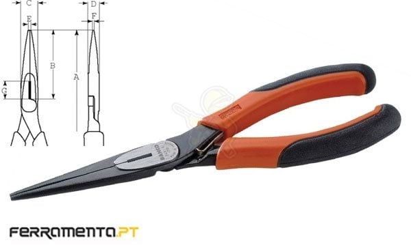 Alicate de Ponta Longa ERGO™ 140mm Bahco 2430G-140