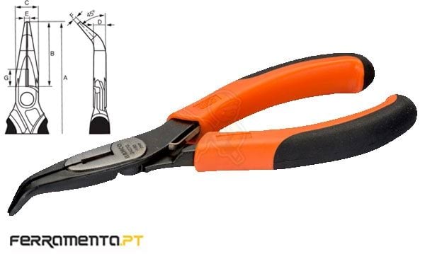 Alicate de Pontas Curvas 45º 200mm Bahco 2427G-200