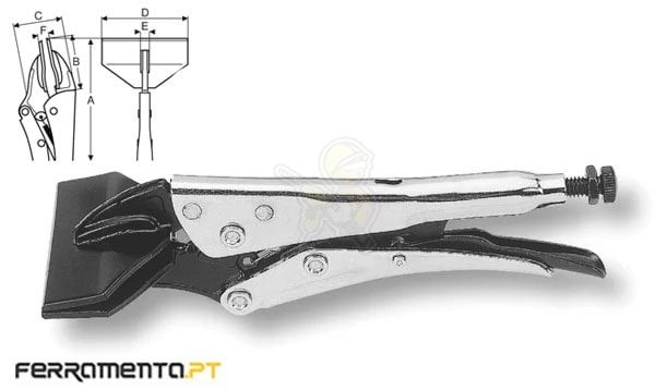 Alicate de Pressão p/ Chapa Metálica 180mm Bahco 2967-180