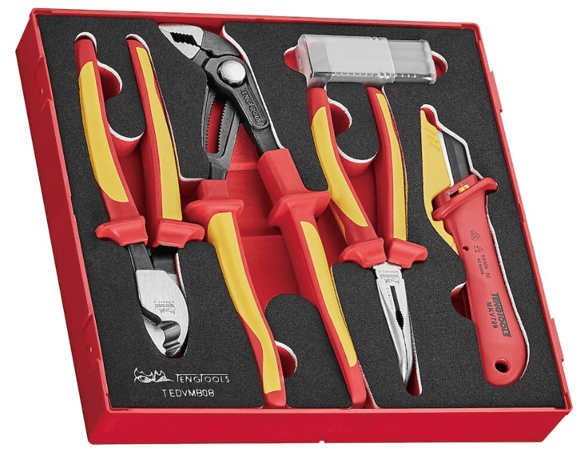 Jogo De 4 Alicates + Faca 1000 V Teng Tools TEDVMB08