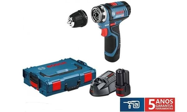 Aparafusadora FlexiClick Bosch GSR 12V-15 FC + GFA 12-B