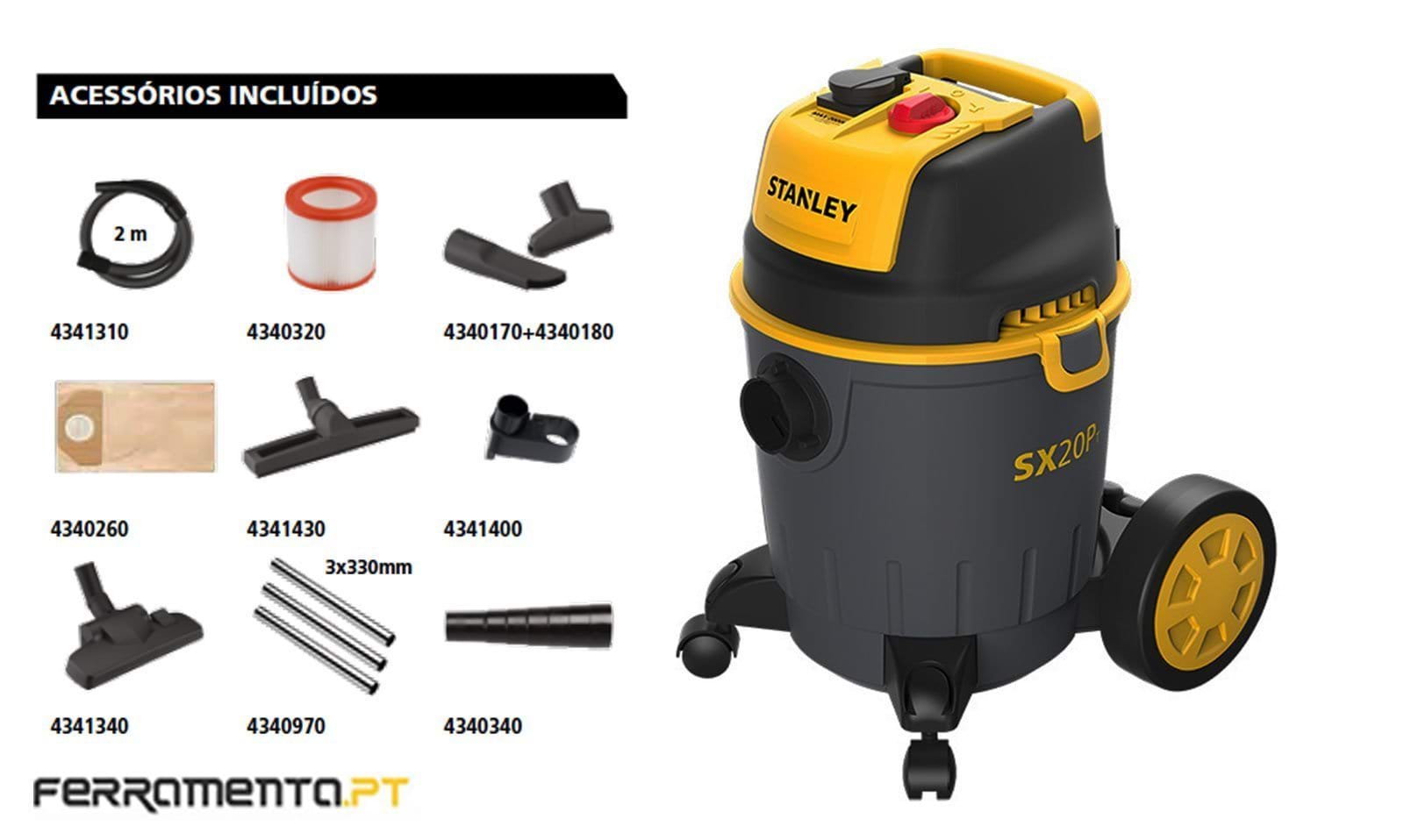 Aspirador Sólidos e Líquidos 1200W 28 l/s Stanley SXVC20PTE