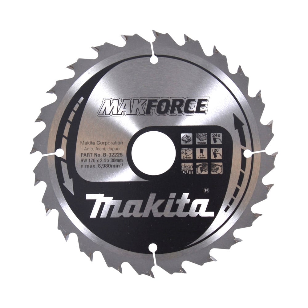 Disco Serra circular, Makparace T.C.T, 170 x 30 mm, 24 D Makita B-32225