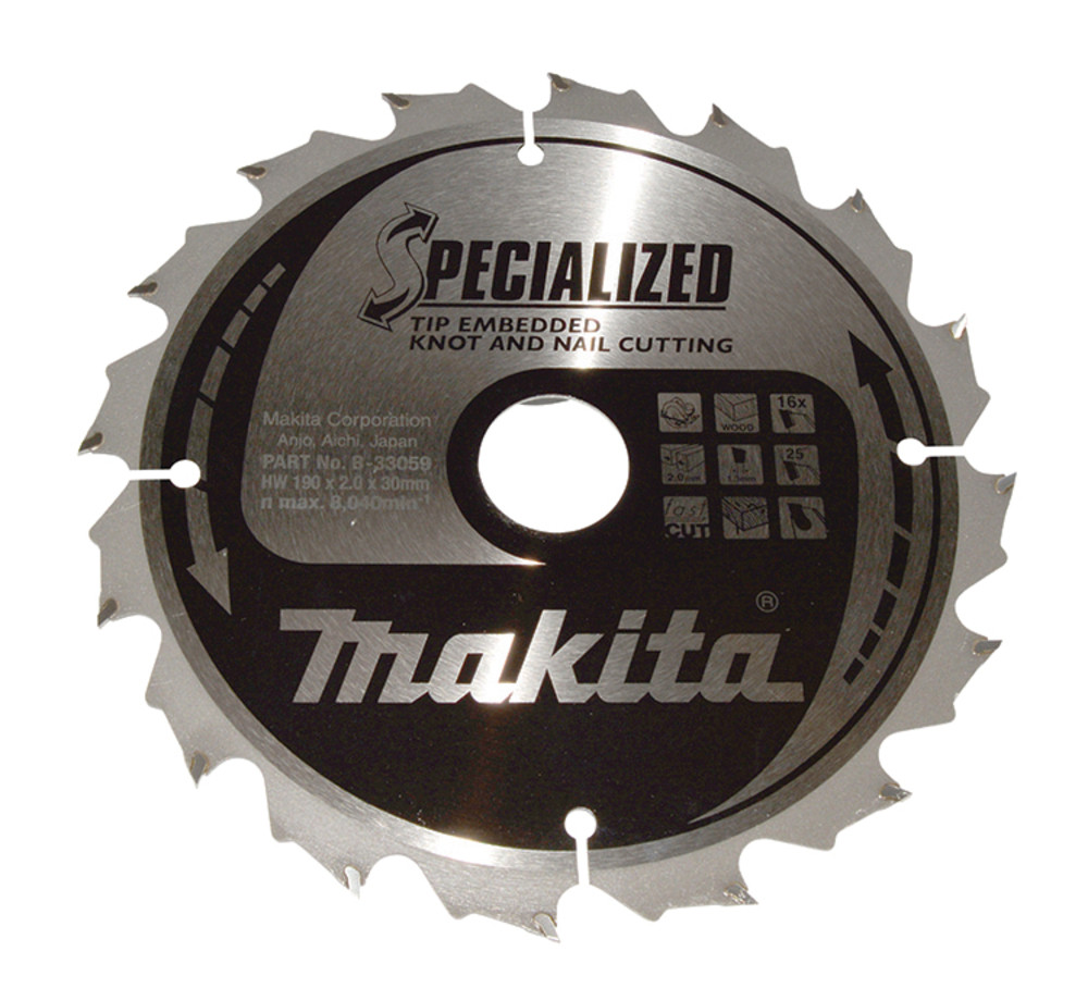 Disco Serra circular, Specialized T.C.T, 190 x 30 mm, 16 D Makita B-33059