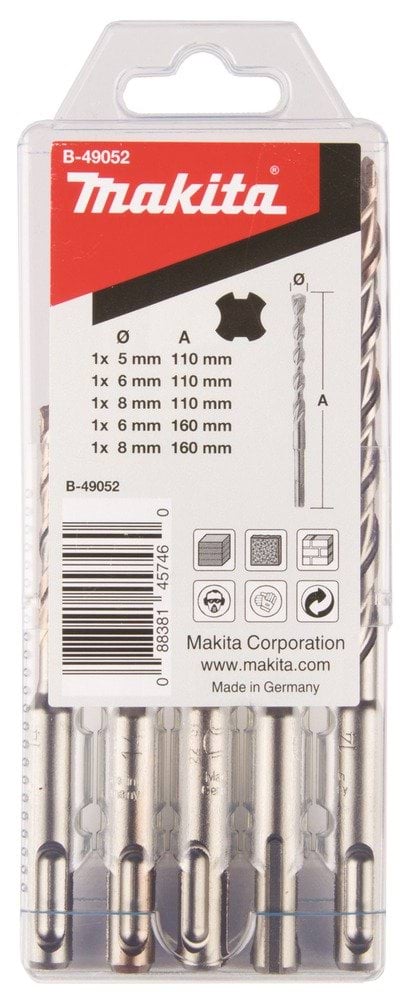 Estojo de 5 brocas SDS-4 PLUS B-49052