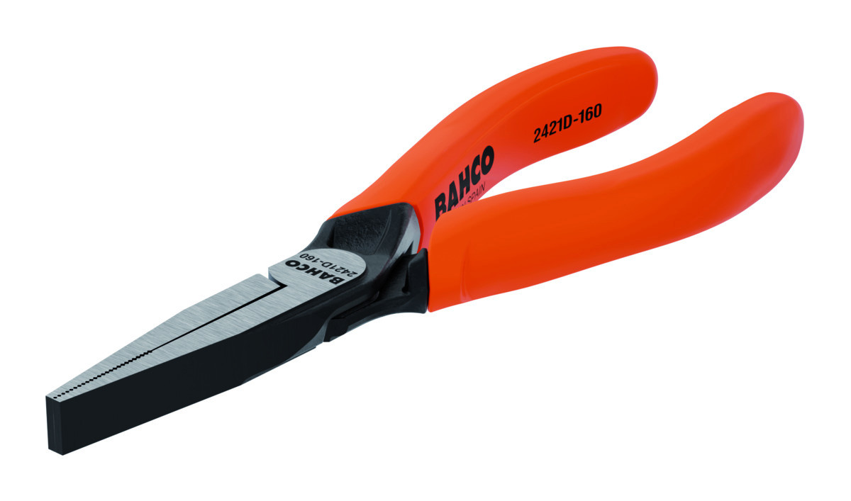 Alicates de pontas planas e curtas com pegas de monomaterial e acabamento em fosfato(160 mm) Embalagem industrial Bahco 2421 D-160IP