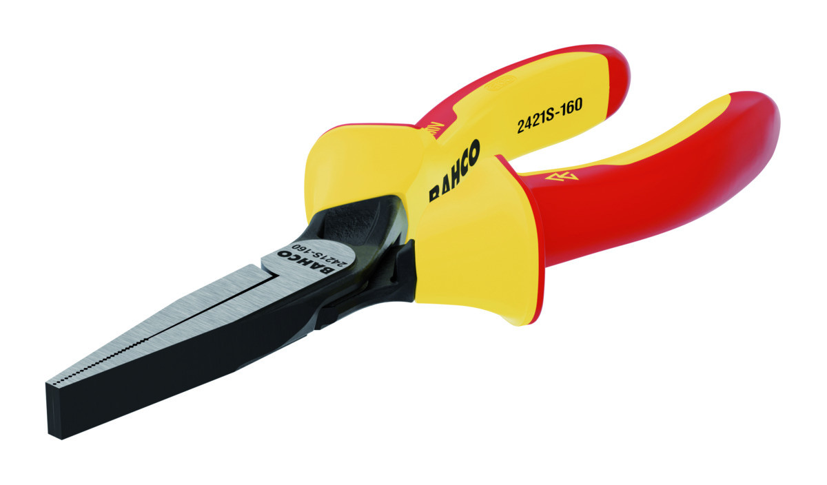 Alicates de pontas planas e compridas ERGO™ com pegas de dois componentes e acabamento em fosfato(140 mm) Bahco 2421S-140