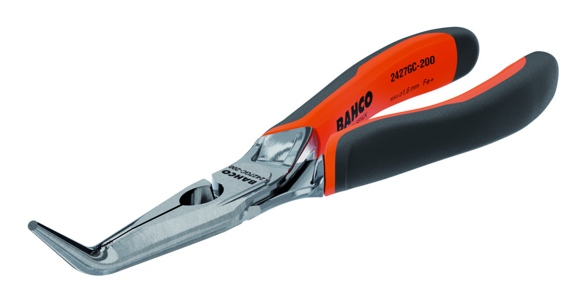 Alicates de pontas 45° ERGO™ com pegas de dois componentes e abertura automática e acabamento em cromado(200 mm) Embalagem industrial Bahco 2427 GC-200IP