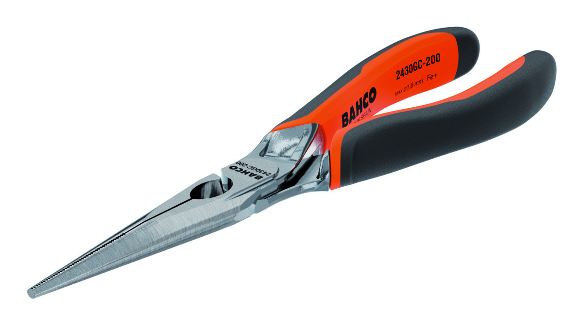Alicates de pontas compridas ERGO™ com pegas de dois componentes e abertura automática e acabamento em cromado(160 mm) Embalagem industrial Bahco 2430 GC-160 IP