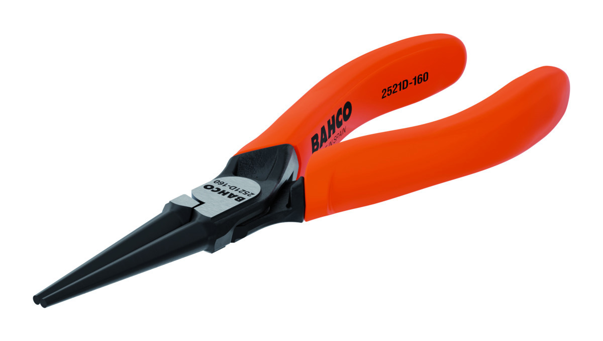 Alicates de pontas curvas com pegas de monomaterial e acabamento em fosfato(160 mm) Embalagem industrial Bahco 2521D-160IP
