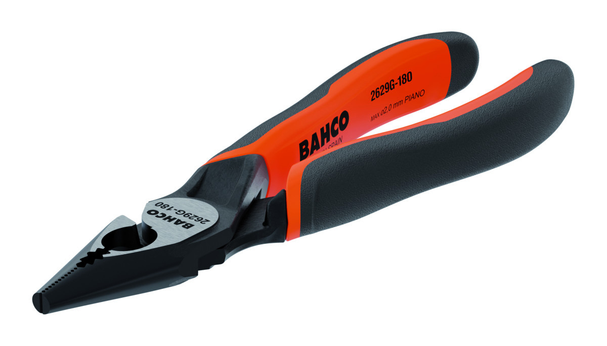 Alicates de pontas universais ERGO™ com pegas de dois componentes e abertura automática e acabamento em fosfato(200 mm) Embalagem industrial Bahco 2629G-200IP