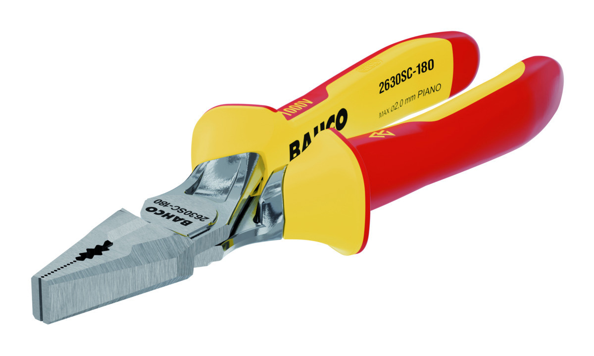 Alicates universais reforçados com pegas de dois componentes e acabamento cromado(180 mm) Bahco 2630SC-180